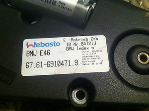 BMW E38 E46 Webasto Sunroof Lifter Regulator Drive Valeo Sun Roof Motor Tested!