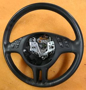 2003 BMW E46 330i Tri-Spoke Steering Wheel with Buttons